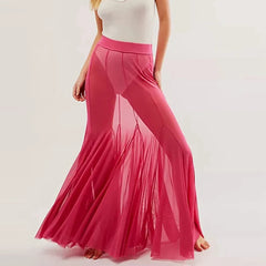 Vintage Sheer Mesh Ruffle Skirt