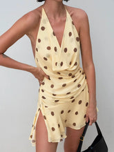 Polka Dot Halter Chiffon Mini Dress