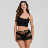 Sexy Lace Sheer Elastic Mini Skirt