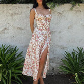 Corset Spaghetti Strap Floral Dress