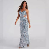 Sparkle Hollow V-neck Party Midi Dress