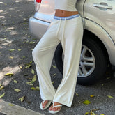 Contrast Knit Drawstring Pant