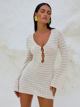 Sexy Knitted White Hollow Out Vacation Dress