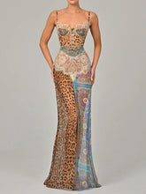 Leopard Lace Chiffon Split Vacation Dress
