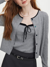 Bow Camisole Two-piece Knit Cardigan