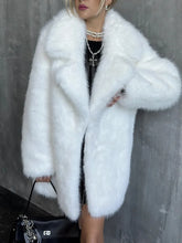 Mid-length Faux Fox Fur Lapel Coat