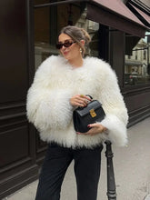 Cropped Fluffy Faux Fur Winter Coat