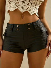 Metal Decor PU Partywear Short