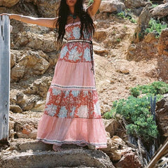 Smocked Floral Spaghetti Slip Vacation Dress