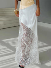 Patchwork Lace Asymmetric Midi Skirt
