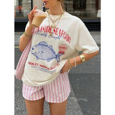 Seafood Vintage Oversized Cotton T-shirt