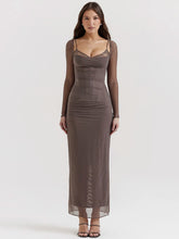 Sheer Mesh Strapless Backless Bodycon Dress