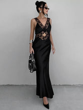 Deep V Lace Slim Party Maxi Dress