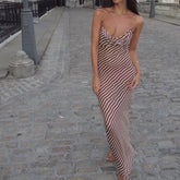 See Through Striped Beach Midi Dress