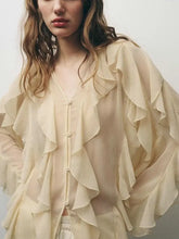 Sexy Translucent Tiered Blouse