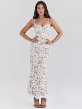 Floral Lace-up Sleeveless Bodycon Dress