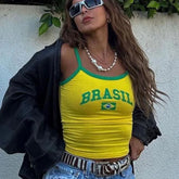 Soccer Letter Print Crop Top