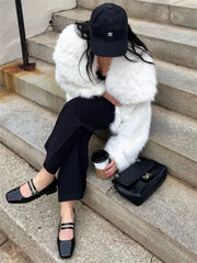 Fur Feather Patchwork Loose Coat