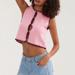 Square Mesh Knit Top