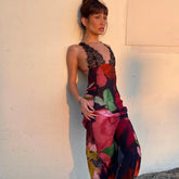 Fish Tail Sleeveless Floral Dress