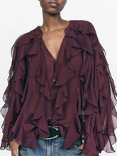 Chic Long Sleeve Layered Blouse