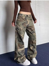 Washed Camouflage Pleated Cargo Pant