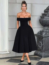 Off Shoulder Waist Wrap Midi Dress