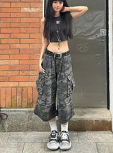 Camouflage Straight Calf Pant