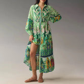 Vintage Floral Shirt Loose Vacation Dress