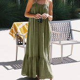 Cotton Gauze Muslin Strap Sleeveless Casual Boho Dress