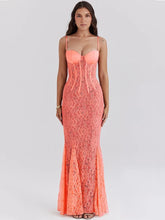 Floral Lace Spaghetti Strap Bodycon Dress