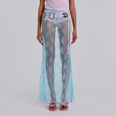 Vintage Floral Lace Sheer Skirt