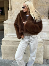 Faux Fur Hidden Button Short Coat