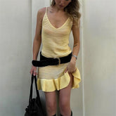 Hollow See Through Knit Mini Dress