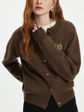 Badge Embroidery Vintage Knit Cardigan