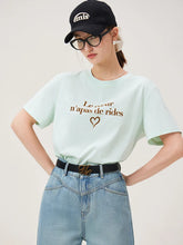 Letter Print Black Shoulder T-shirt