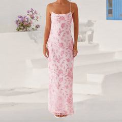 Beaded Sequin Cami Split Bodycon Dress