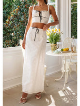 Embroidered Flower Camisole Skirt Two Piece Set