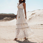 Bohemian Lace Sleeveless Swingle Casual Boho Dress