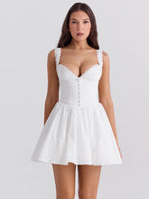 Embroidered Belted V Neck Bodycon Dress