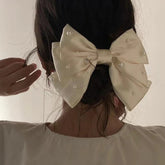 Cream White Pearl Bow Christmas Hair Accessory Accessories-L