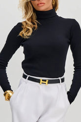 Slim Turtleneck Knit Long Sleeve Thermal Base Layer