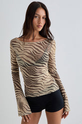 Animal Print Lightweight Loose Sexy T-Shirt Blouse