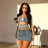 Adjustable Stylish Denim Elastic Casual Suit