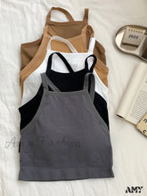 Amy Fashion - Basic Cotton Strappy Crop Tops