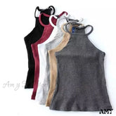 Amy Fashion - Casual Knit Basic Tank Top