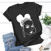 Amy Fashion - Girl Face Print T Shirt