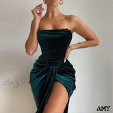 Amy Fashion - Pleated Slash Neck Sexy Bodycon Dress