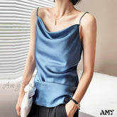 Amy Fashion - Satin Thin Wild Solid Camis