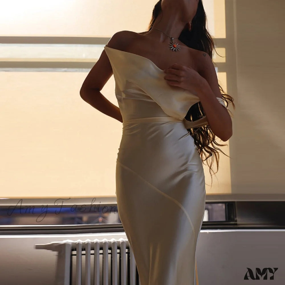 Amy Fashion - Sexy Spaghetti Strap Satin Lace Up Backless Long Dress Amy Fashion - Sexy Spaghetti Strap Satin Lace Up Backless Long Dress